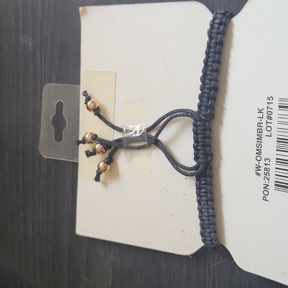 Olivia moss  stretch bracelet black rope horseshoe gold good luck gold beads - Picture 4 of 4